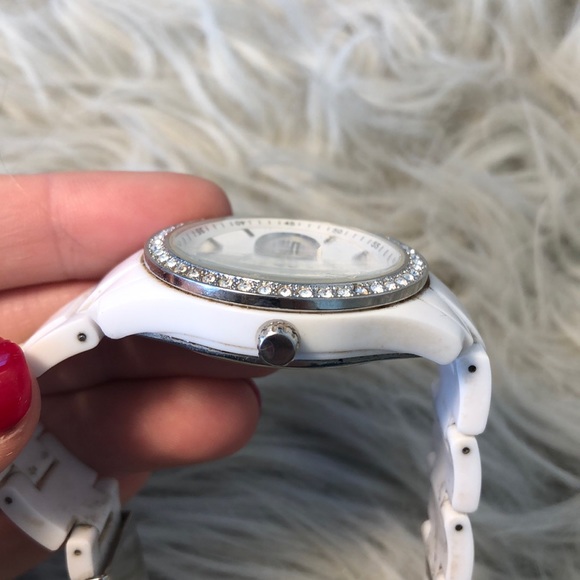 Fossil Watch White Gems Women’s [used] - Picture 7 of 8